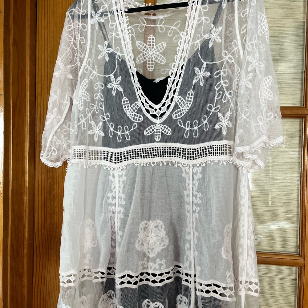White Lace Boho Dress